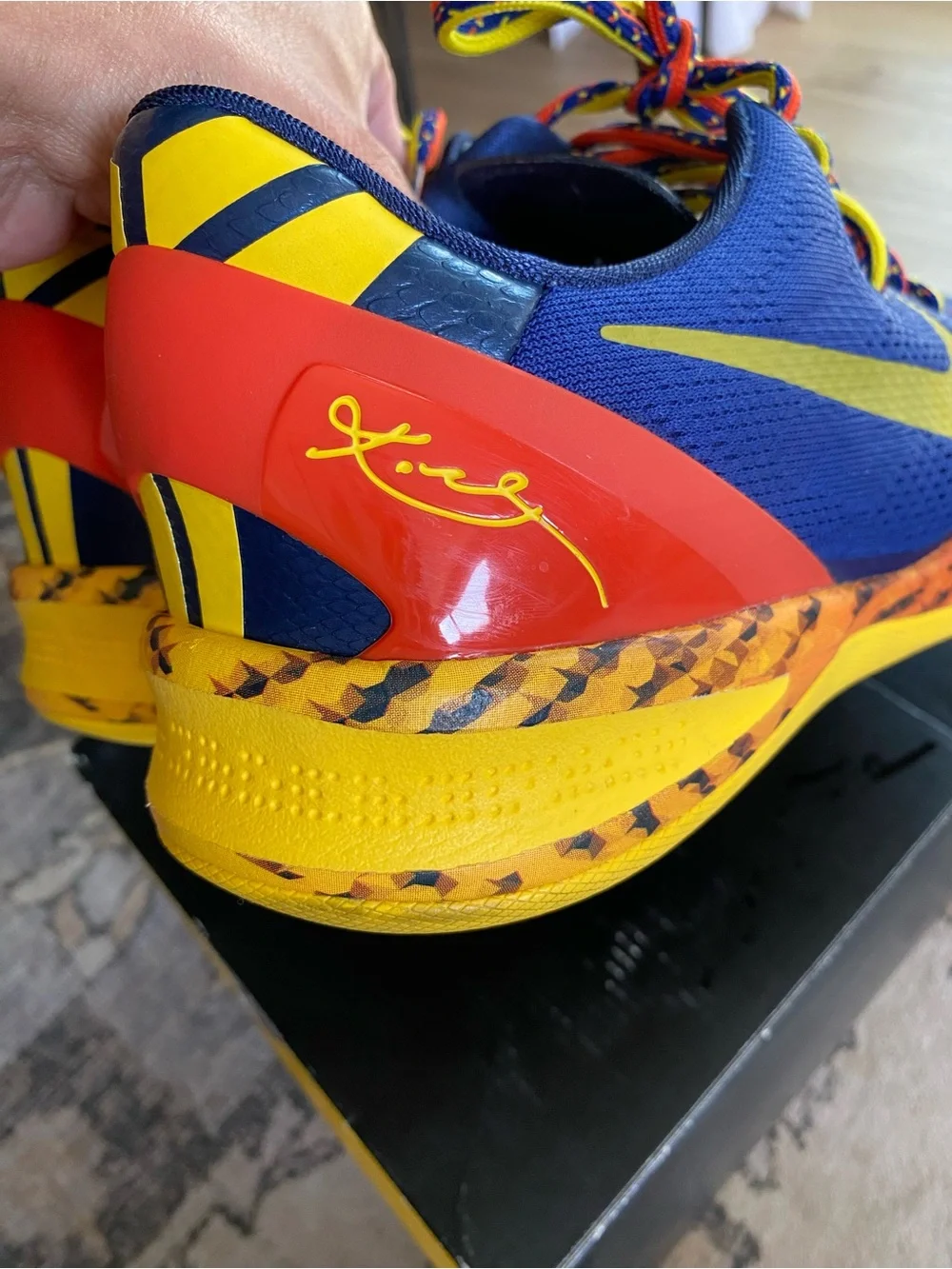 Nike Kobe 8 System 'Barcelona Tiger’ sneakers.